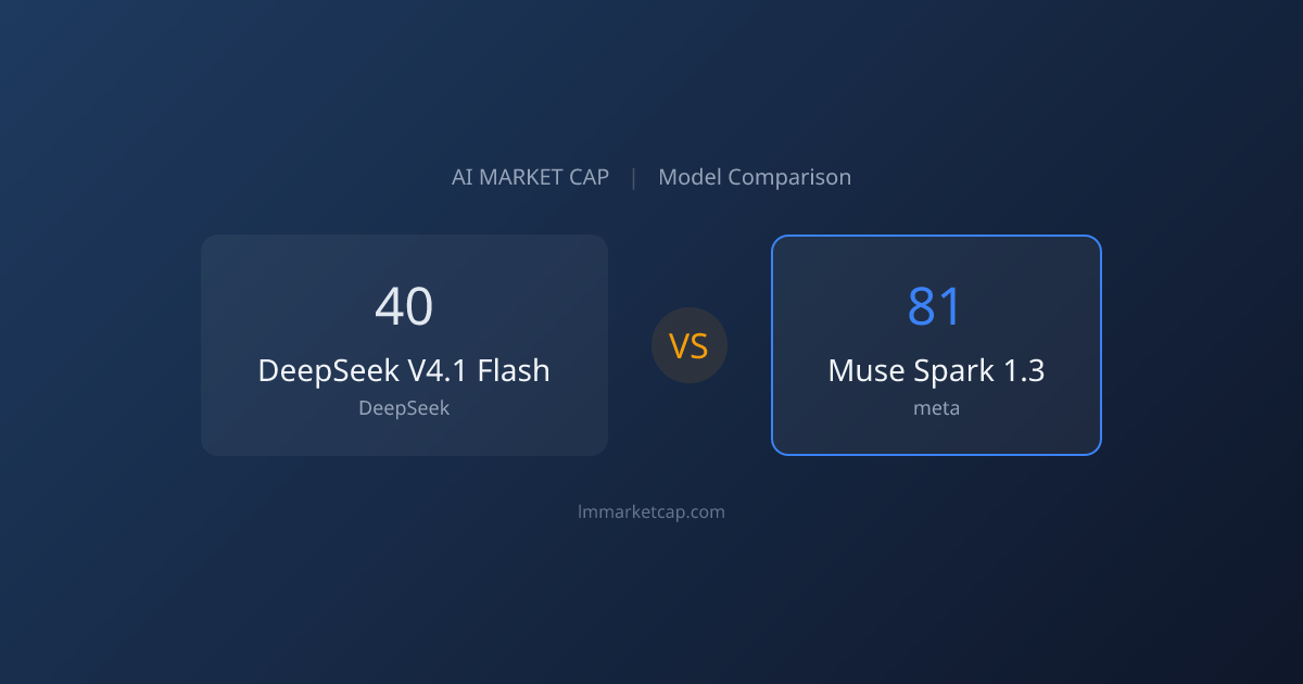 DeepSeek V4.1 Flash vs Muse Spark 1.3 (2026) | LM Market Cap